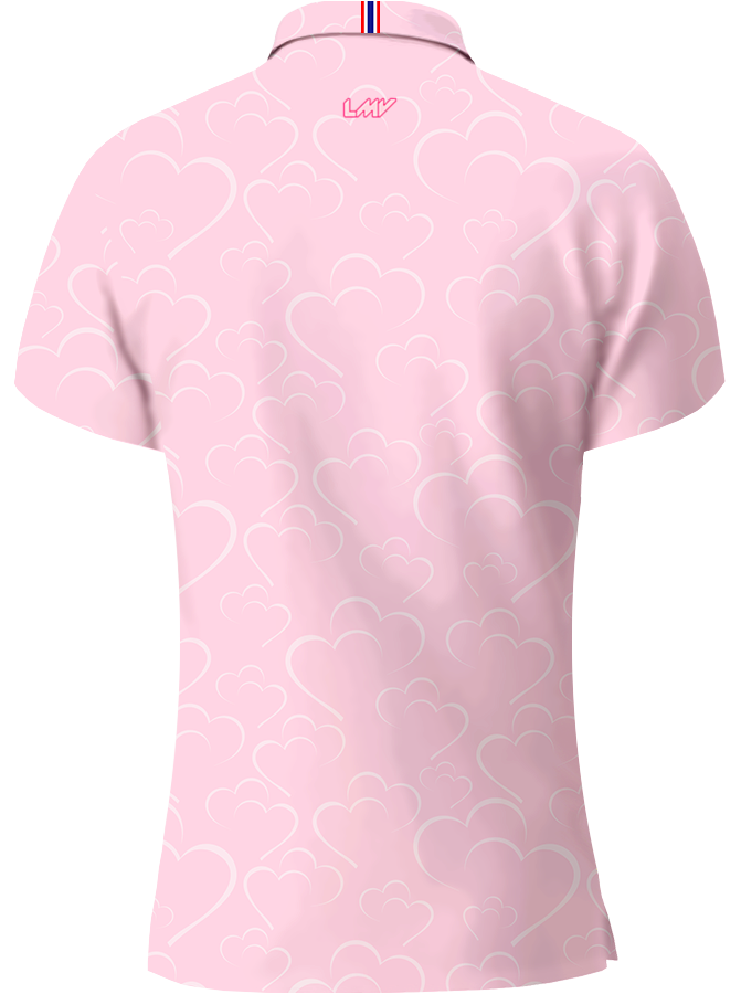 WOMEN POLO Icon - PINK DUO HEART